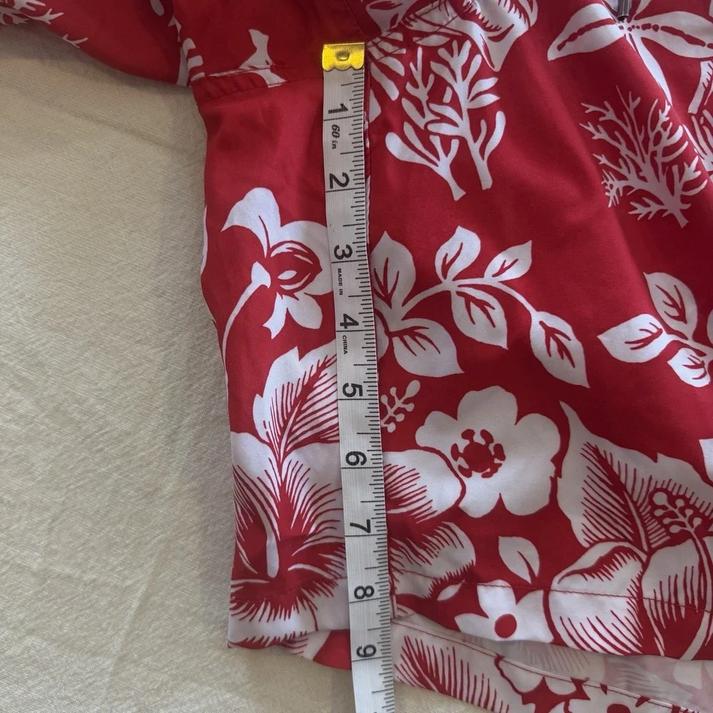 Polo Ralph Lauren Mens 2XB Red Tropical Fish Hibiscus Floral Lined Swim Trunks
